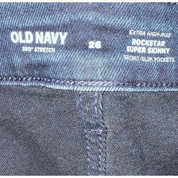 Old Navy 360° Stretch Extra High-Rise Rockstar Super Skinny Jeans Womens Size 26 - Picture 3 of 3